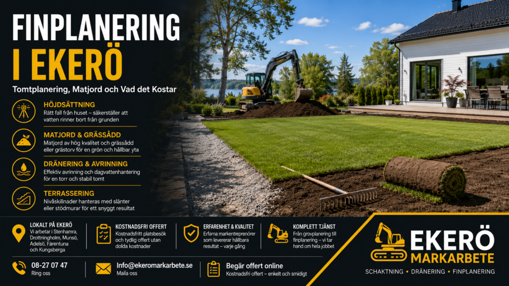 Finplanering i Ekerö – Tomtplanering Matjord och Vad det Kostar